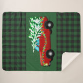 Green Pset kerstSherpa Blanket Sherpa Deken (Voorkant (horizontaal))