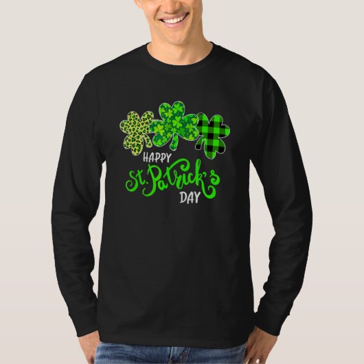 Green Pset Leopard Shamrock St Patrick's Day Iris T-shirt (Voorkant)