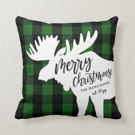 Green Pset Merry Christmoose Personalized Kussen