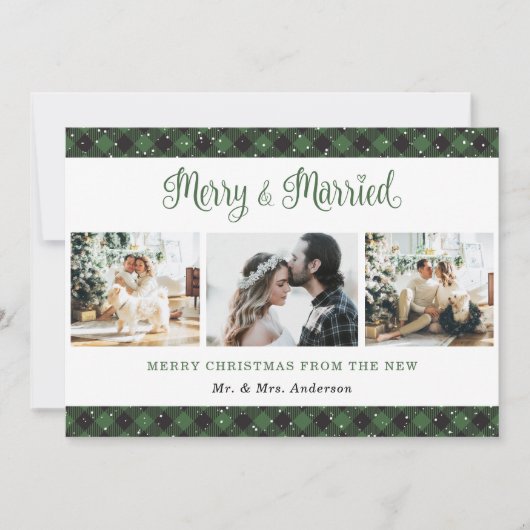 Green Pset Merry en huwelijkskerstKaart Feestdagenkaart (Voorkant)