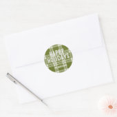 Green Pset met Kerstmis Prettige feestdagen Sticke Ronde Sticker (Envelop)