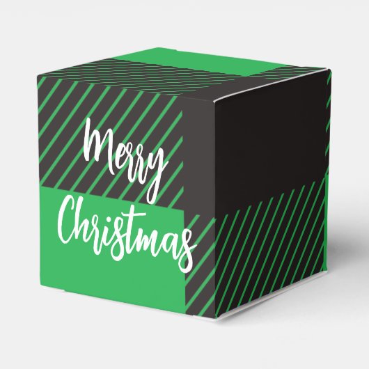 Green Pset Pattern Merry Kerstry Bedankdoosjes (Achterkant)