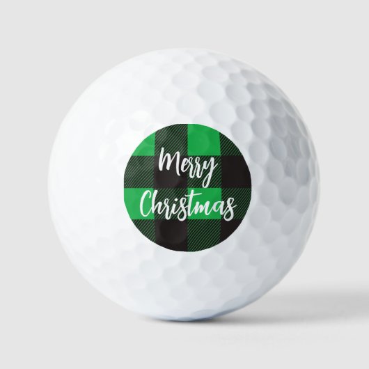 Green Pset Pattern Merry Kerstry Golfballen (Voorkant)