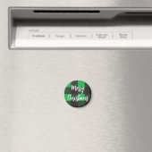 Green Pset Pattern Merry Kerstry Magneet (Insitu (Vaatwasser))