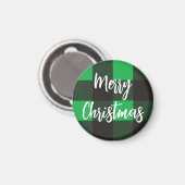 Green Pset Pattern Merry Kerstry Magneet (Voorkant / Achterkant)