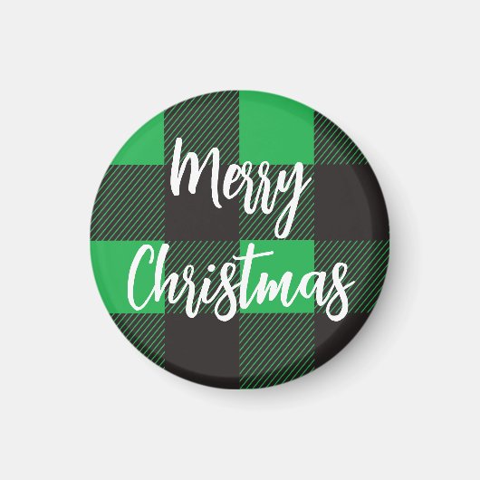Green Pset Pattern Merry Kerstry Magneet (Voorkant)