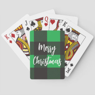Green Pset Pattern Merry Kerstry Pokerkaarten