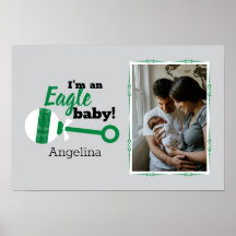 Green Pset Rattle Eagle Baby Foto Poster