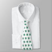 Green Pset Shamrock Four-Leaf Clover Pattern Stropdas (Gebonden)