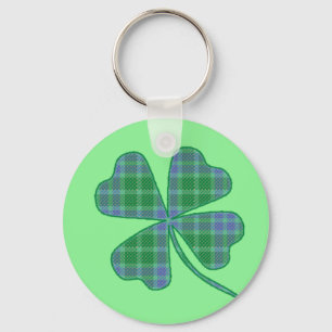 Green Pset Shamrock Four-Leaf Clover Sleutelhanger