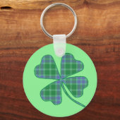 Green Pset Shamrock Four-Leaf Clover Sleutelhanger (Voorkant)