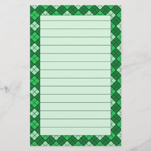 Green Pset Stationery Lined Briefpapier (Voorkant)