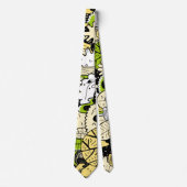 Green Psychedelic Kawaii Forest Leaf Funny Cool Stropdas (Voorkant)