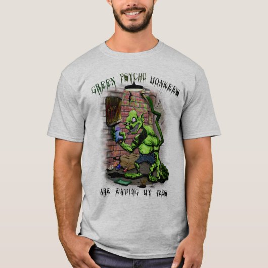 Green Psycho Monkees T-shirt (Voorkant)