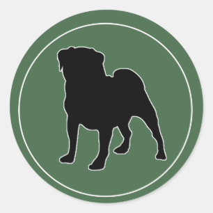 Green Pug Ronde Sticker