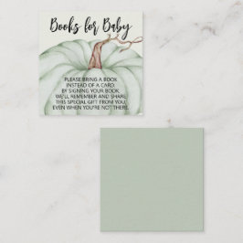Green Pumpkin Baby shower Boeken voor Baby Informatiekaartje