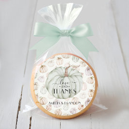 Green Pumpkin Baby shower Dank u Ronde Sticker