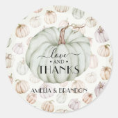 Green Pumpkin Baby shower Dank u Ronde Sticker (Voorkant)