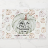 Green Pumpkin Baby shower Pop It Mini Sparkling Wijnetiket (Enkel label)