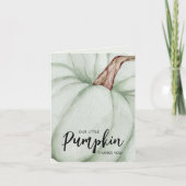 Green Pumpkin Herfst Baby shower Bedankkaart (Voorkant)