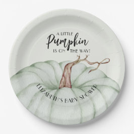 Green Pumpkin Herfst Baby shower Papieren Bordje