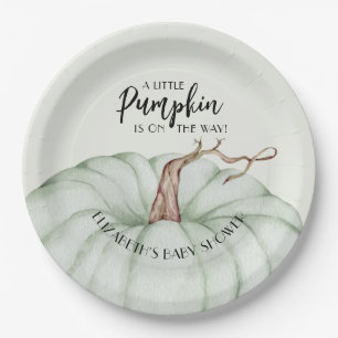 Green Pumpkin Herfst Baby shower Papieren Bordje