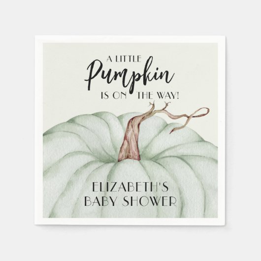 Green Pumpkin Herfst Baby shower Servet (Voorkant)