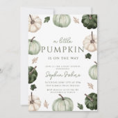 Green Pumpkin herfst Genderneutraal Baby shower Kaart (Voorkant)