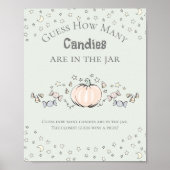 Green Pumpkin Hoeveel Snoepjes Baby shower spel Poster (Voorkant)