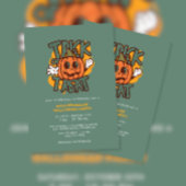 Green & Pumpkin Trick or treat Halloween Party Kaart