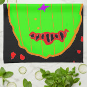 Green Pumpkin Zombie Halloween Kitchen Towels Theedoek (Gevouwen)