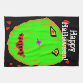 Green Pumpkin Zombie Halloween Kitchen Towels Theedoek