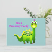 Green Punk Dino Kaart (Staand voorkant)