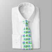 Green Purple Aloha Hawaiian Tropical Turtle Stropdas (Gebonden)