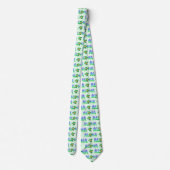 Green Purple Aloha Hawaiian Tropical Turtle Stropdas (Achterkant)