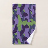 Green Purple and Blue Camo abstract Bad Handdoek (Handdoek)