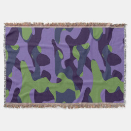 Green Purple and Blue Camo abstract Deken