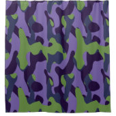 Green Purple and Blue Camo abstract Douchegordijn (Voorkant)