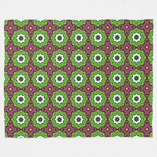 Green purple and white geometric pattern Towel Fleece Deken (Voorkant (Horizontaal))
