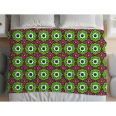 Green purple and white geometric pattern Towel Fleece Deken
