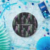 Green Purple Black Ghosts Bootiful Halloween Papieren Bordje (Feest)