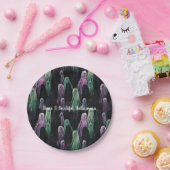 Green Purple Black Ghosts Bootiful Halloween Papieren Bordje (Feest)
