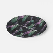 Green Purple Black Ghosts Bootiful Halloween Papieren Bordje (Gekanteld)
