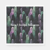Green Purple Black Ghosts Bootiful Halloween Servet (Voorkant)