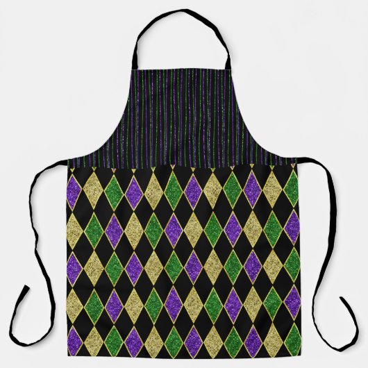 GREEN PURPLE GOLD MARDI GRAS PATTERNS SCHORT (Voorkant)