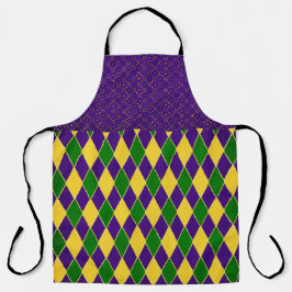 GREEN PURPLE GOLD MARDI GRAS PATTERNS SCHORT