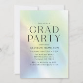 Green & Purple Holographic Photo Graduation Party Kaart (Achterkant)