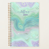 Green Purple Pink Teal Iridiescent Agate Planner (Voorkant)