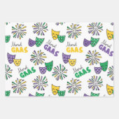 GREEN PURPLE YELLOW MARDI GRAS THEMES INPAKPAPIER VEL (Voorkant 3)