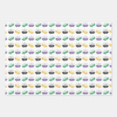 GREEN PURPLE YELLOW MARDI GRAS THEMES INPAKPAPIER VEL (Voorkant 2)